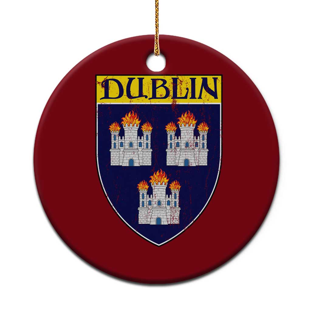 Dublin Ireland Ceramic Ornament The Coat of Arms of Dublin Three Burning Castles
