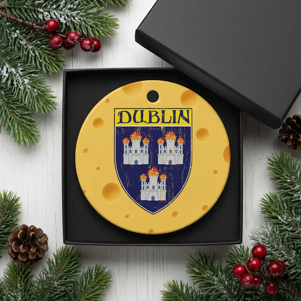 Dublin Ireland Ceramic Ornament The Coat of Arms of Dublin Three Burning Castles