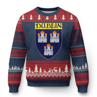 Dublin Ireland Ugly Christmas Sweater The Coat of Arms of Dublin Three Burning Castles