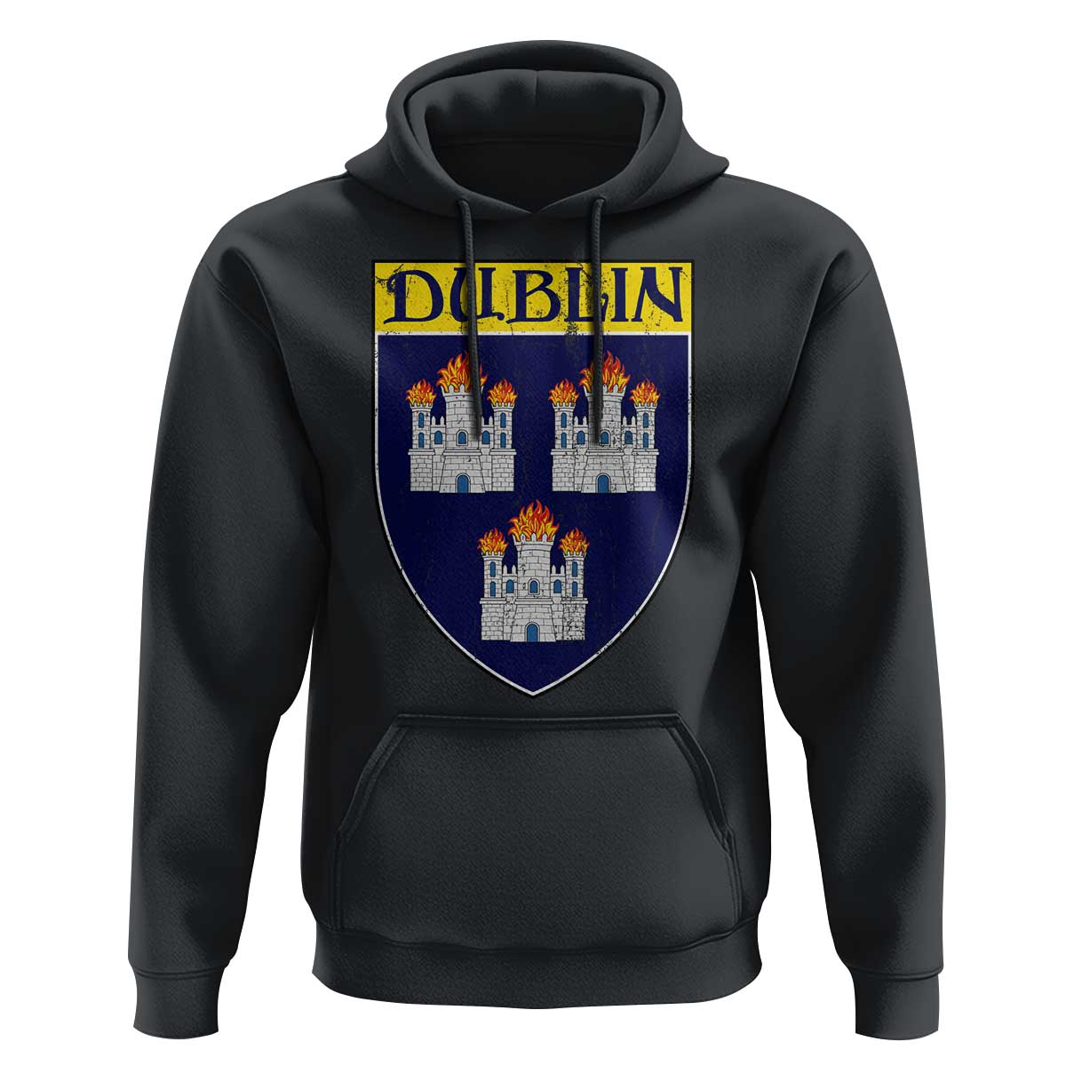 Dublin Ireland Hoodie The Coat of Arms of Dublin Three Burning Castles