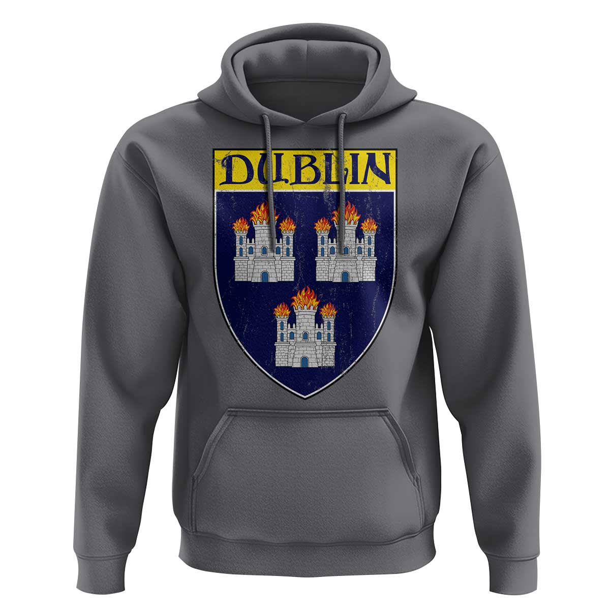 Dublin Ireland Hoodie The Coat of Arms of Dublin Three Burning Castles