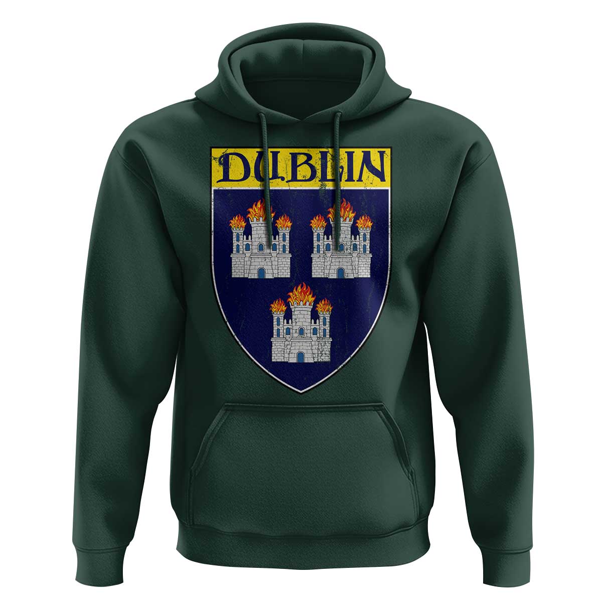 Dublin Ireland Hoodie The Coat of Arms of Dublin Three Burning Castles