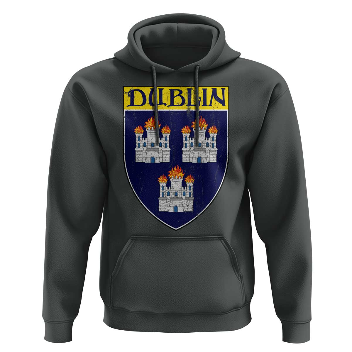 Dublin Ireland Hoodie The Coat of Arms of Dublin Three Burning Castles