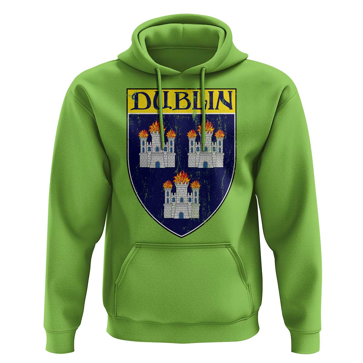 Dublin Ireland Hoodie The Coat of Arms of Dublin Three Burning Castles
