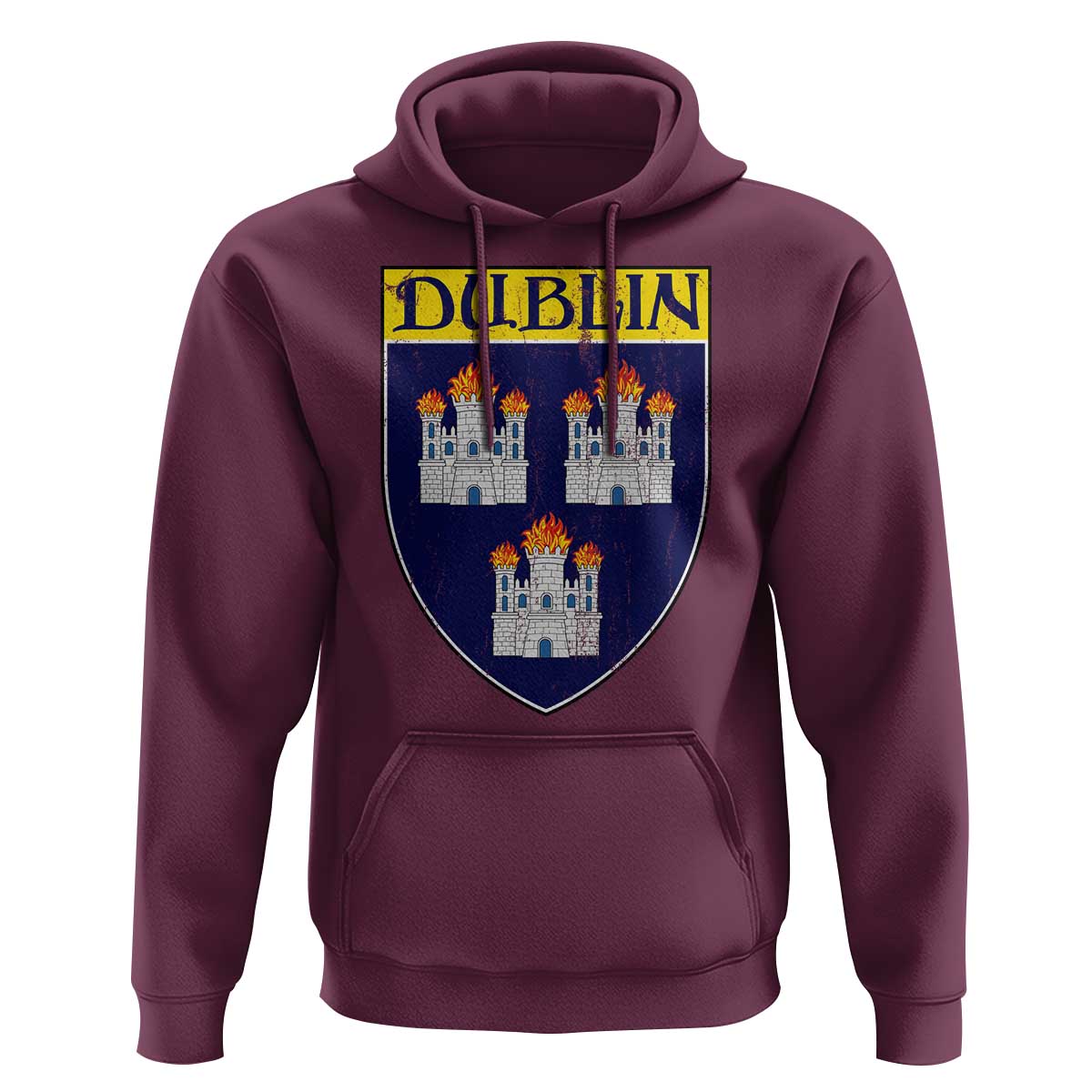 Dublin Ireland Hoodie The Coat of Arms of Dublin Three Burning Castles