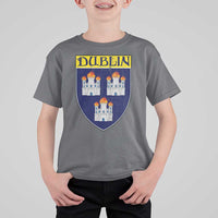 Dublin Ireland T Shirt For Kid The Coat of Arms of Dublin Three Burning Castles