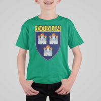 Dublin Ireland T Shirt For Kid The Coat of Arms of Dublin Three Burning Castles