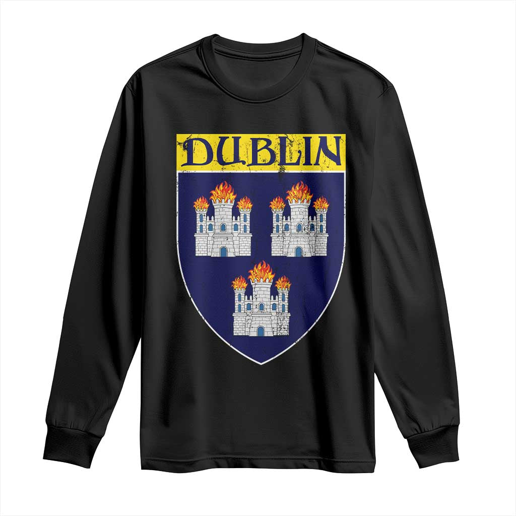 Dublin Ireland Long Sleeve Shirt The Coat of Arms of Dublin Three Burning Castles