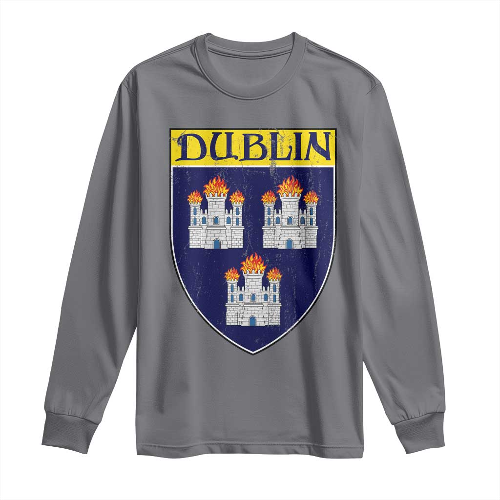 Dublin Ireland Long Sleeve Shirt The Coat of Arms of Dublin Three Burning Castles