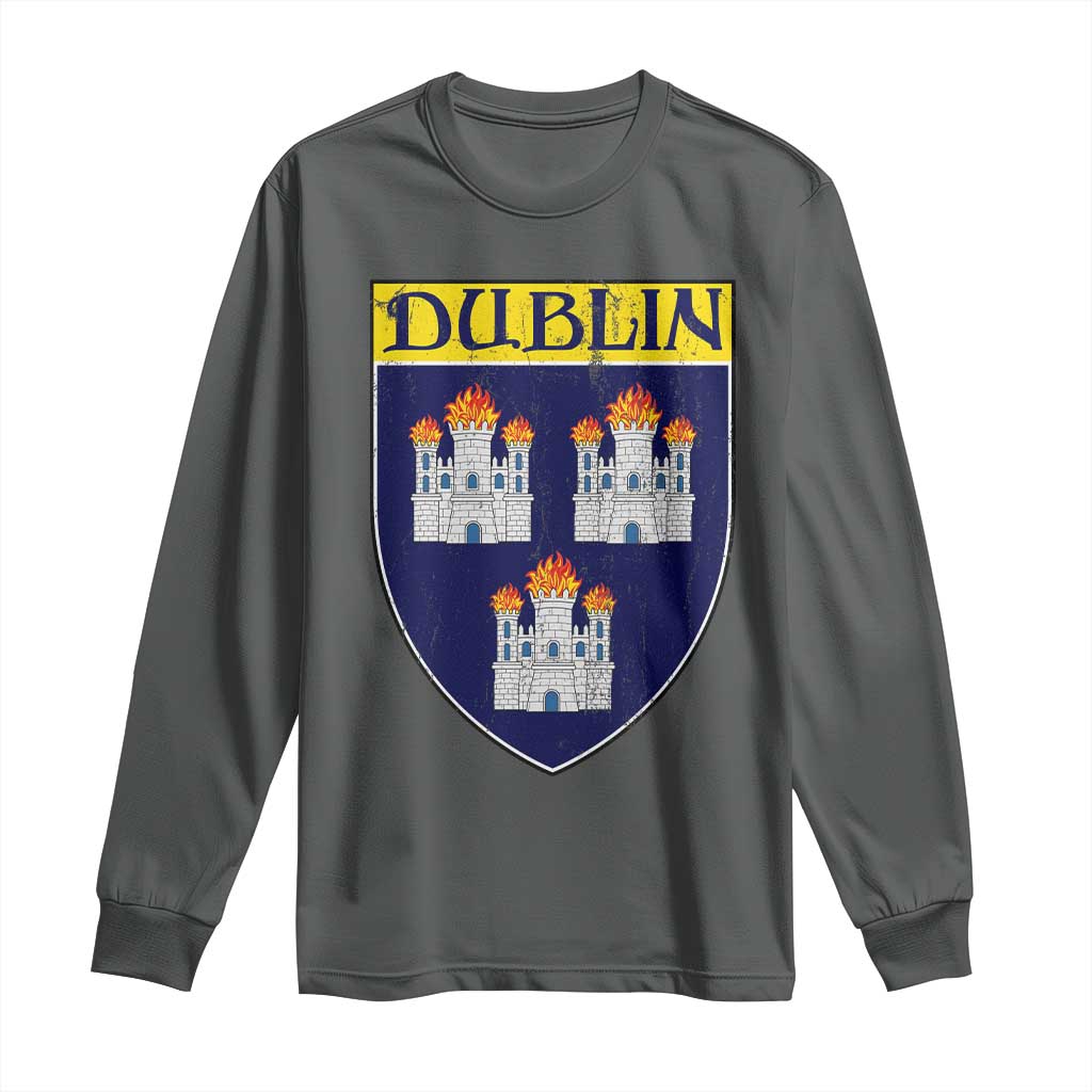 Dublin Ireland Long Sleeve Shirt The Coat of Arms of Dublin Three Burning Castles