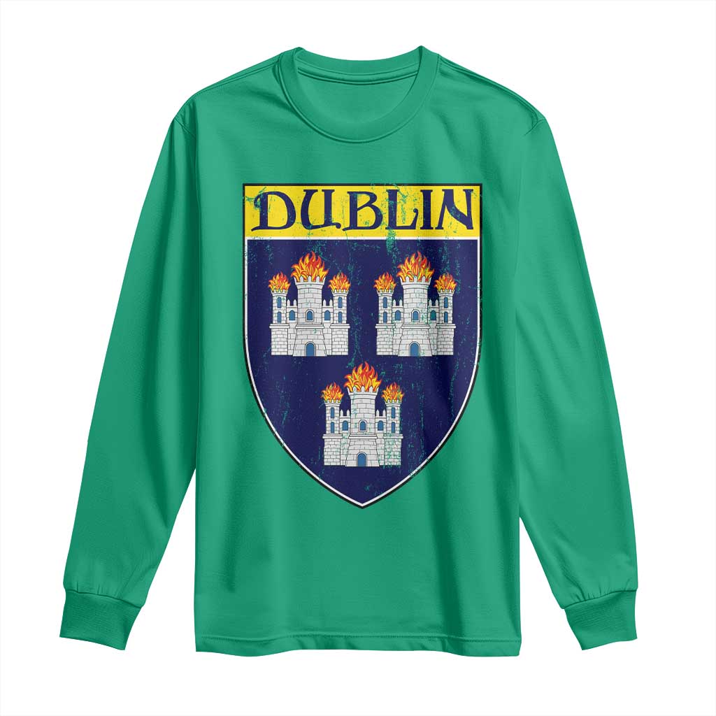 Dublin Ireland Long Sleeve Shirt The Coat of Arms of Dublin Three Burning Castles