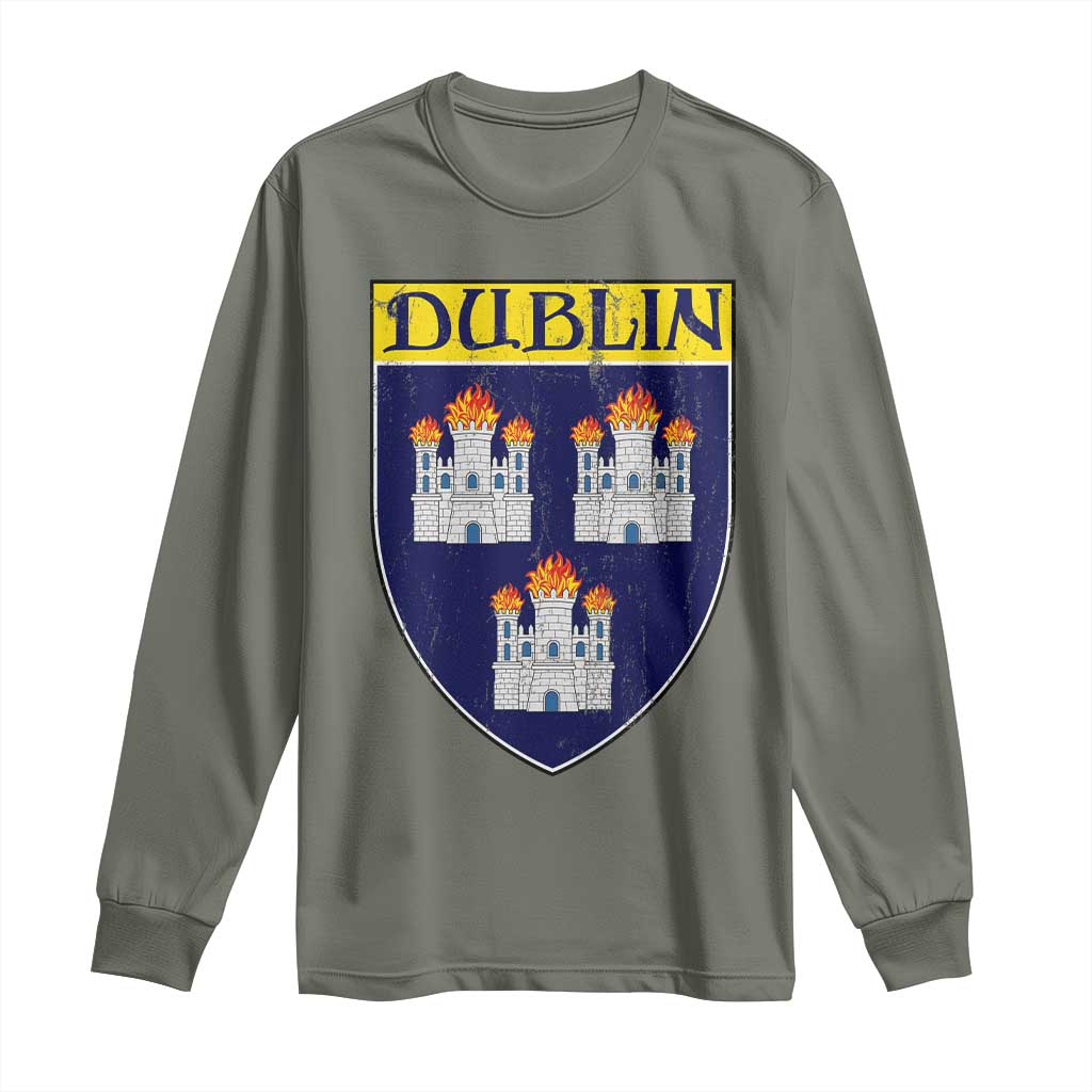 Dublin Ireland Long Sleeve Shirt The Coat of Arms of Dublin Three Burning Castles