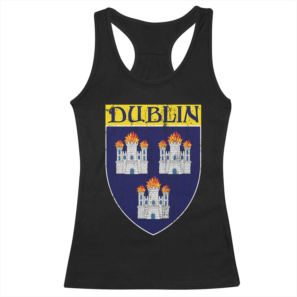 Dublin Ireland Racerback Tank Top The Coat of Arms of Dublin Three Burning Castles
