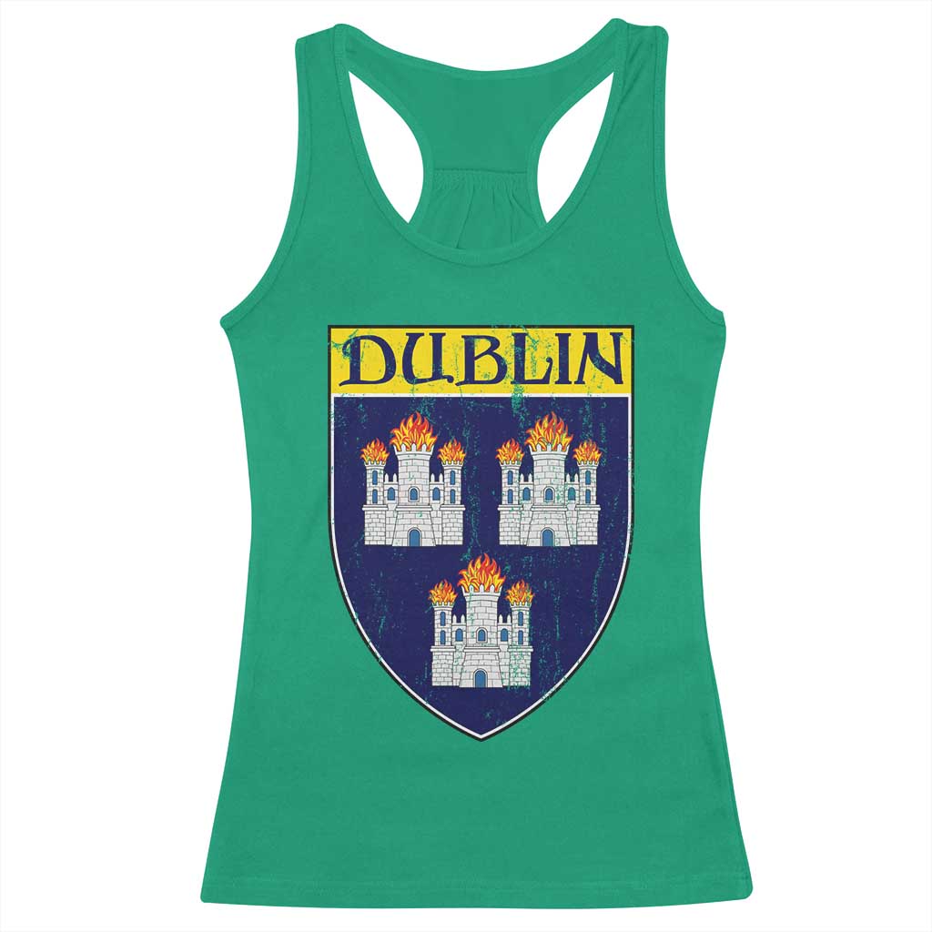 Dublin Ireland Racerback Tank Top The Coat of Arms of Dublin Three Burning Castles