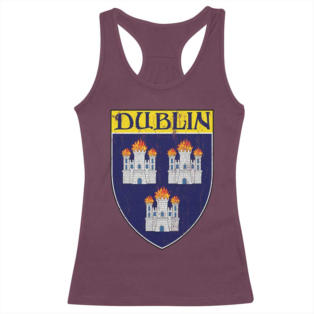 Dublin Ireland Racerback Tank Top The Coat of Arms of Dublin Three Burning Castles