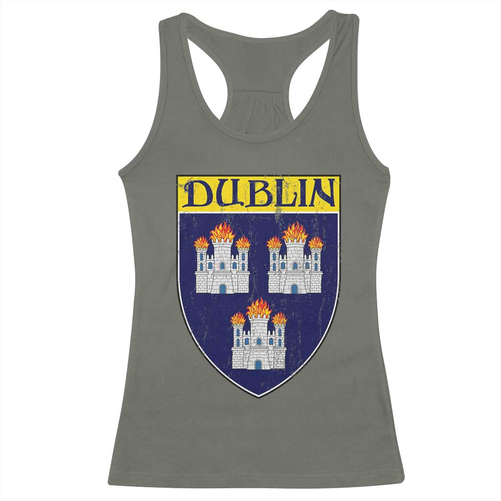 Dublin Ireland Racerback Tank Top The Coat of Arms of Dublin Three Burning Castles