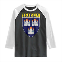 Dublin Ireland Raglan Shirt The Coat of Arms of Dublin Three Burning Castles