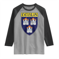 Dublin Ireland Raglan Shirt The Coat of Arms of Dublin Three Burning Castles