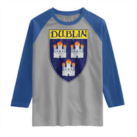 Dublin Ireland Raglan Shirt The Coat of Arms of Dublin Three Burning Castles
