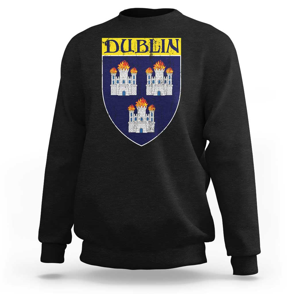 Dublin Ireland Sweatshirt The Coat of Arms of Dublin Three Burning Castles