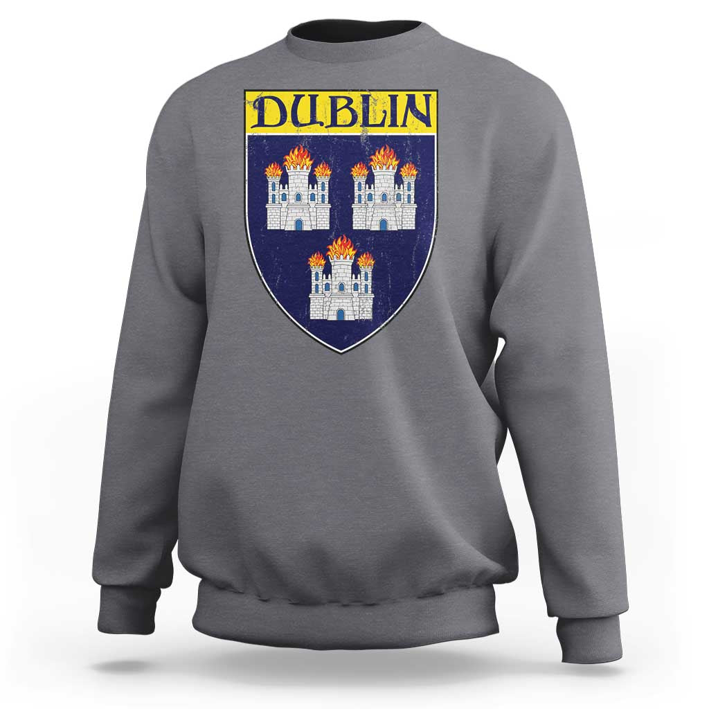 Dublin Ireland Sweatshirt The Coat of Arms of Dublin Three Burning Castles
