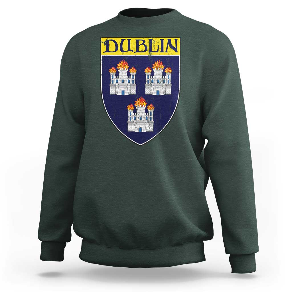 Dublin Ireland Sweatshirt The Coat of Arms of Dublin Three Burning Castles