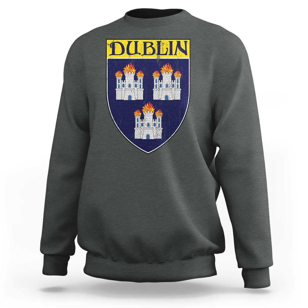 Dublin Ireland Sweatshirt The Coat of Arms of Dublin Three Burning Castles