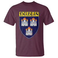 Dublin Ireland T Shirt The Coat of Arms of Dublin Three Burning Castles