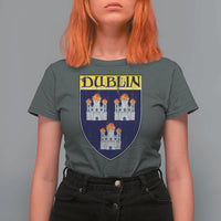 Dublin Ireland T Shirt For Women The Coat of Arms of Dublin Three Burning Castles