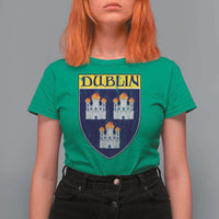 Dublin Ireland T Shirt For Women The Coat of Arms of Dublin Three Burning Castles