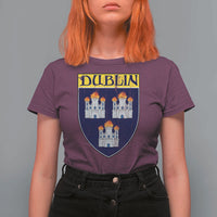 Dublin Ireland T Shirt For Women The Coat of Arms of Dublin Three Burning Castles