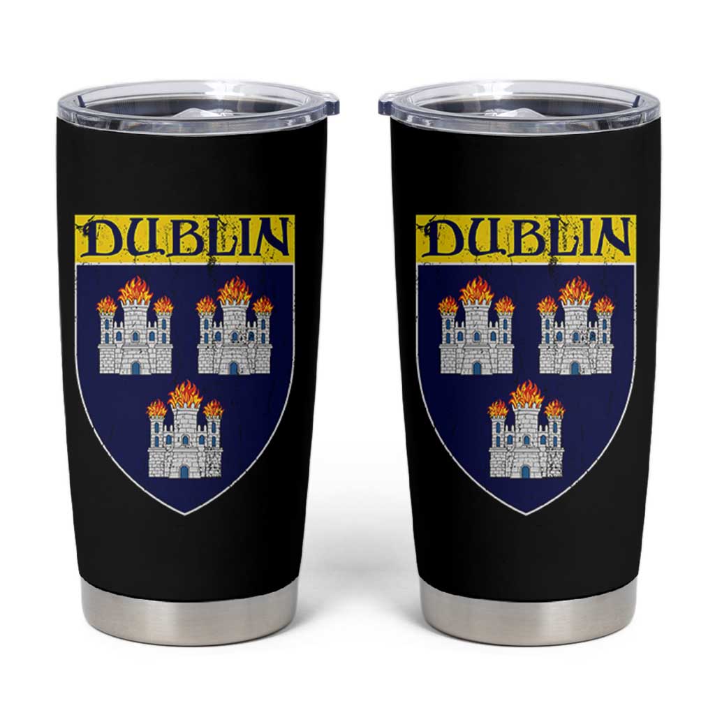 Dublin Ireland Tumbler Cup The Coat of Arms of Dublin Three Burning Castles