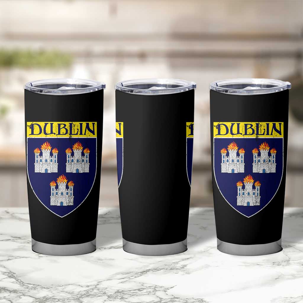 Dublin Ireland Tumbler Cup The Coat of Arms of Dublin Three Burning Castles