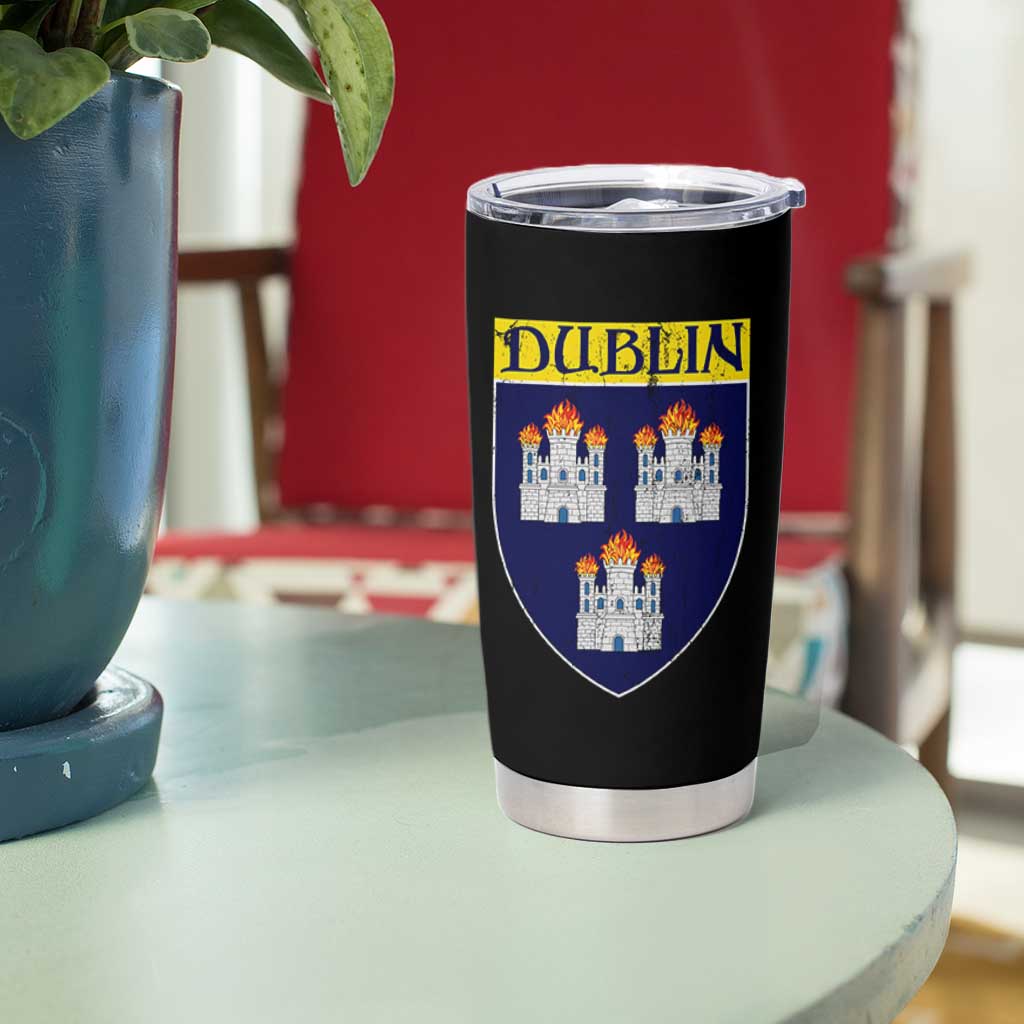 Dublin Ireland Tumbler Cup The Coat of Arms of Dublin Three Burning Castles
