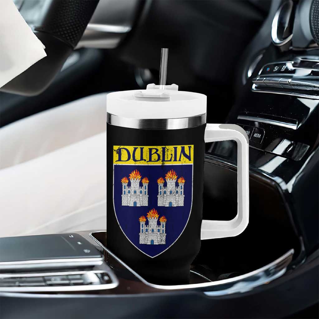 Dublin Ireland Tumbler With Handle The Coat of Arms of Dublin Three Burning Castles