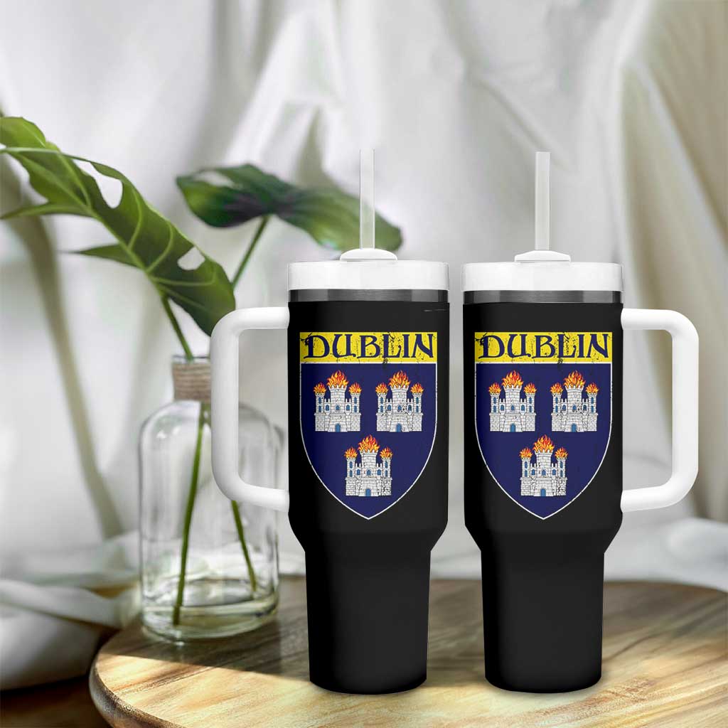 Dublin Ireland Tumbler With Handle The Coat of Arms of Dublin Three Burning Castles