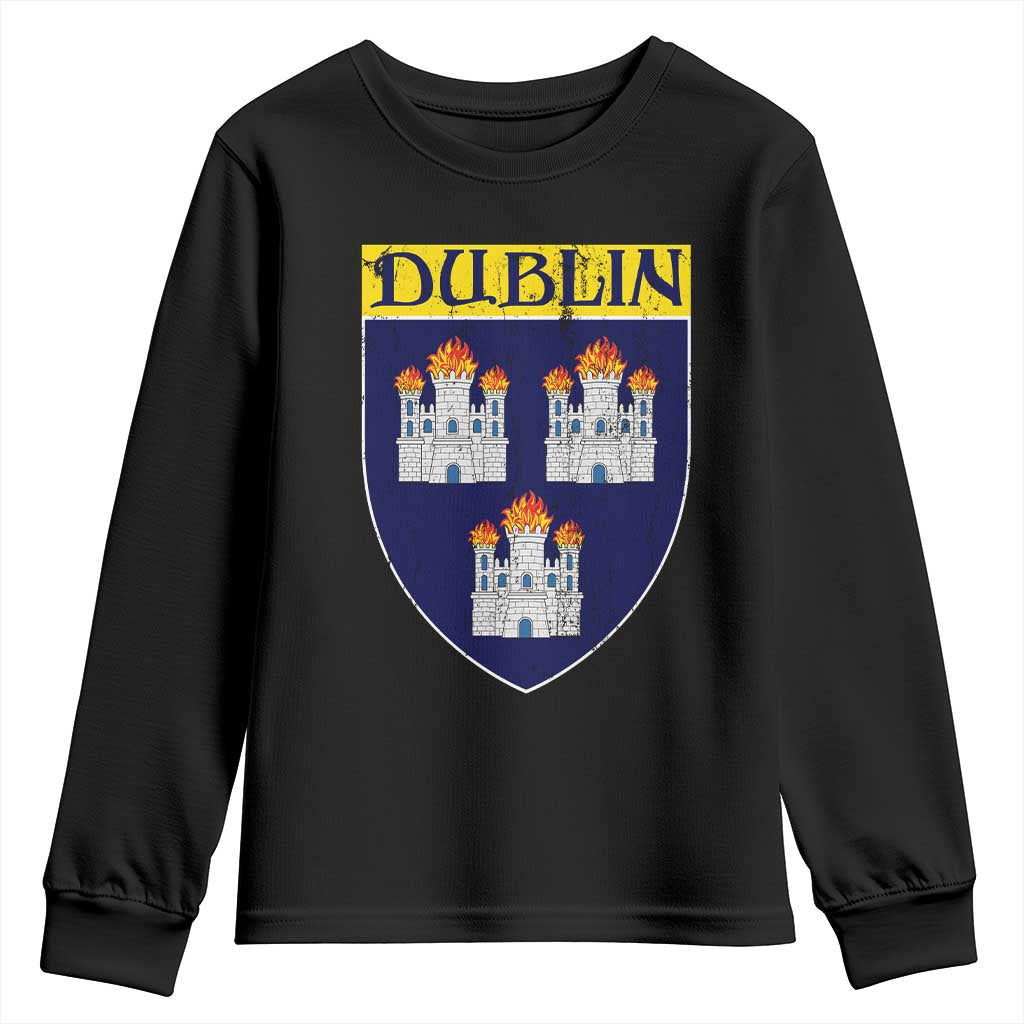 Dublin Ireland Youth Sweatshirt The Coat of Arms of Dublin Three Burning Castles