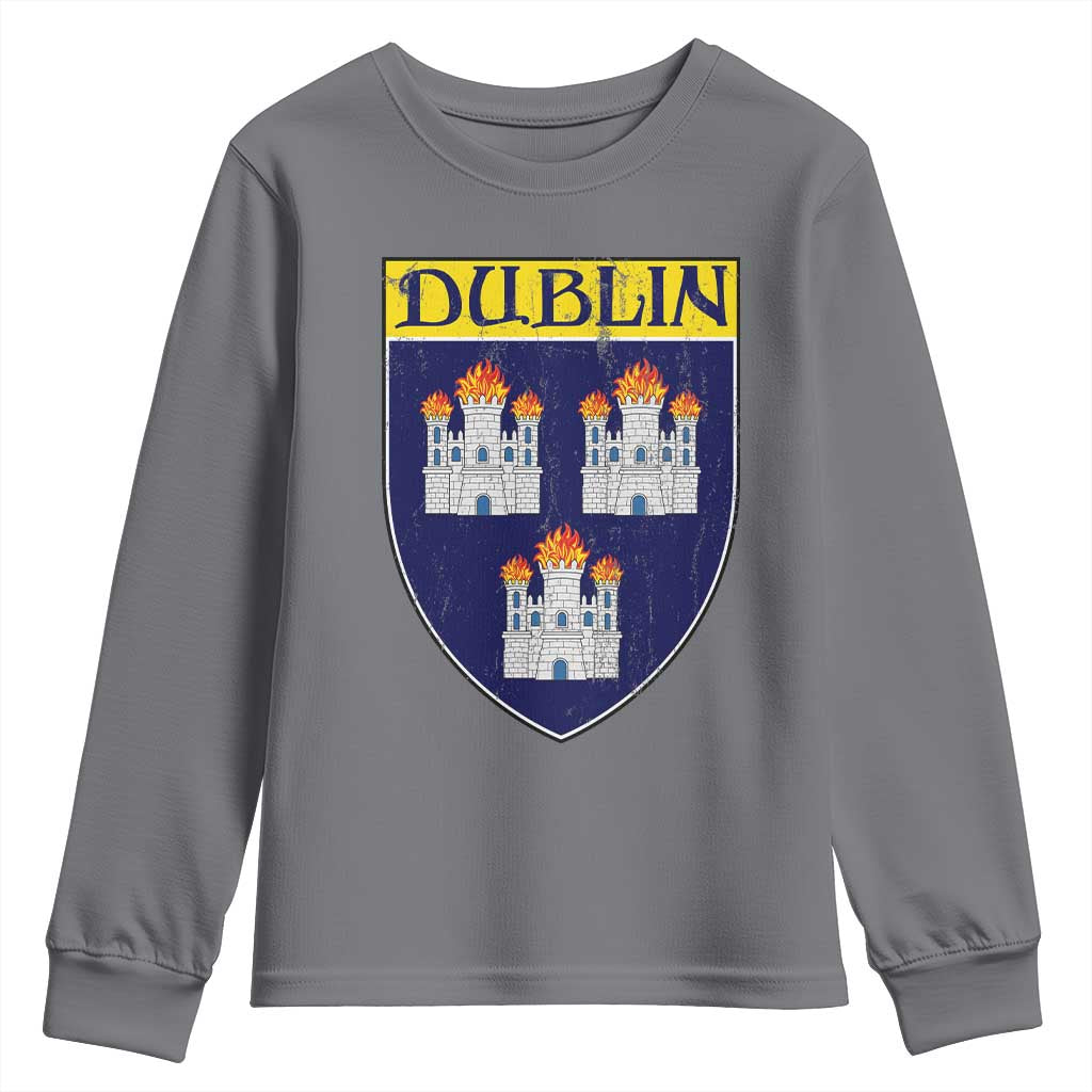 Dublin Ireland Youth Sweatshirt The Coat of Arms of Dublin Three Burning Castles