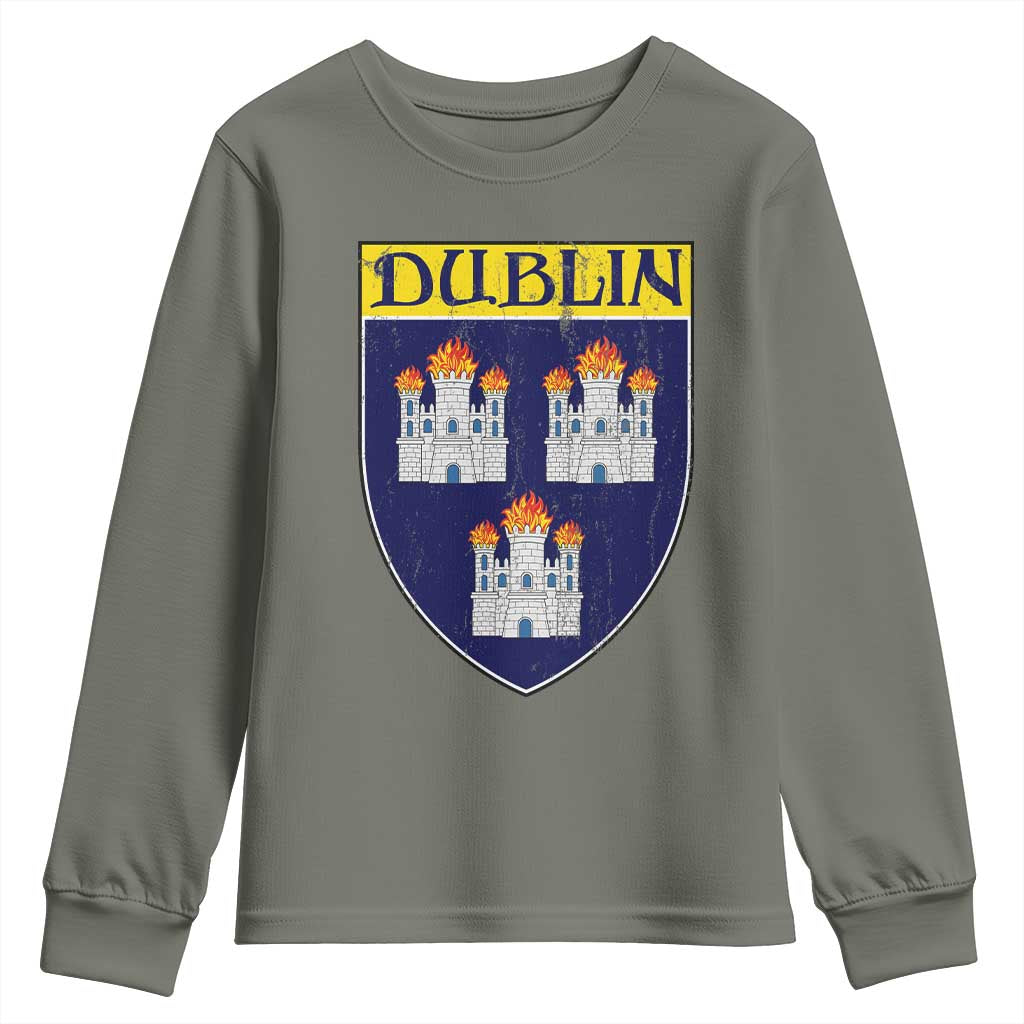 Dublin Ireland Youth Sweatshirt The Coat of Arms of Dublin Three Burning Castles