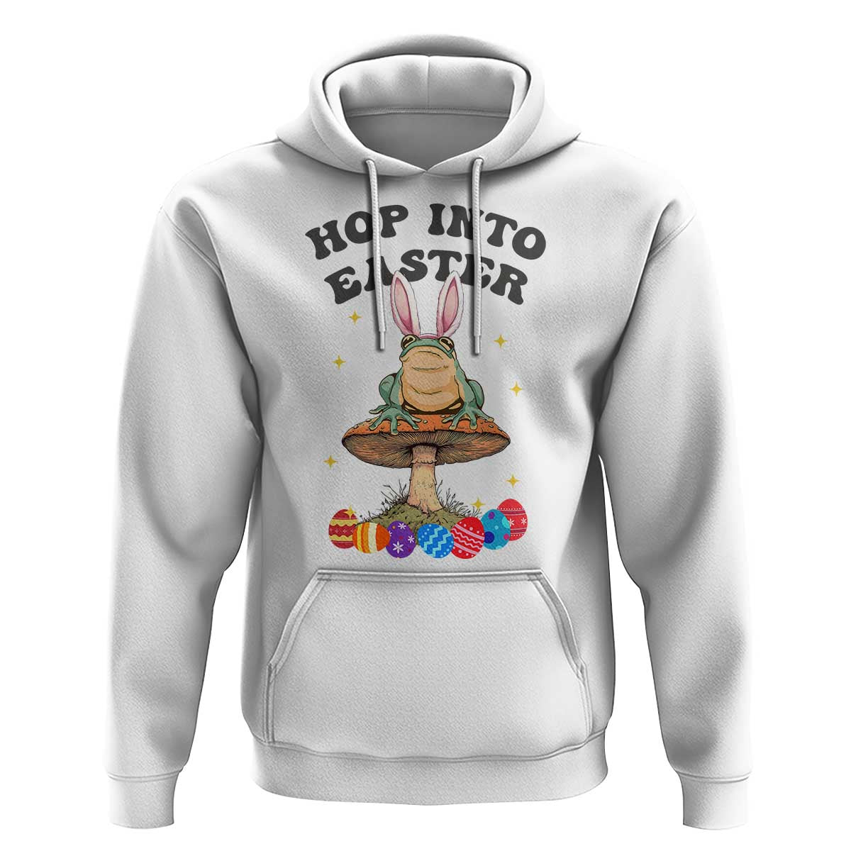 Funny Hop Into Easter Hoodie Easter Day Frog Bunny Egg