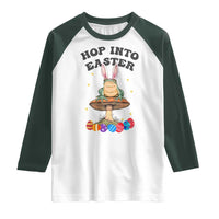 Funny Hop Into Easter Raglan Shirt Easter Day Frog Bunny Egg