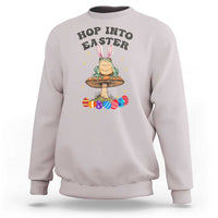 Funny Hop Into Easter Sweatshirt Easter Day Frog Bunny Egg