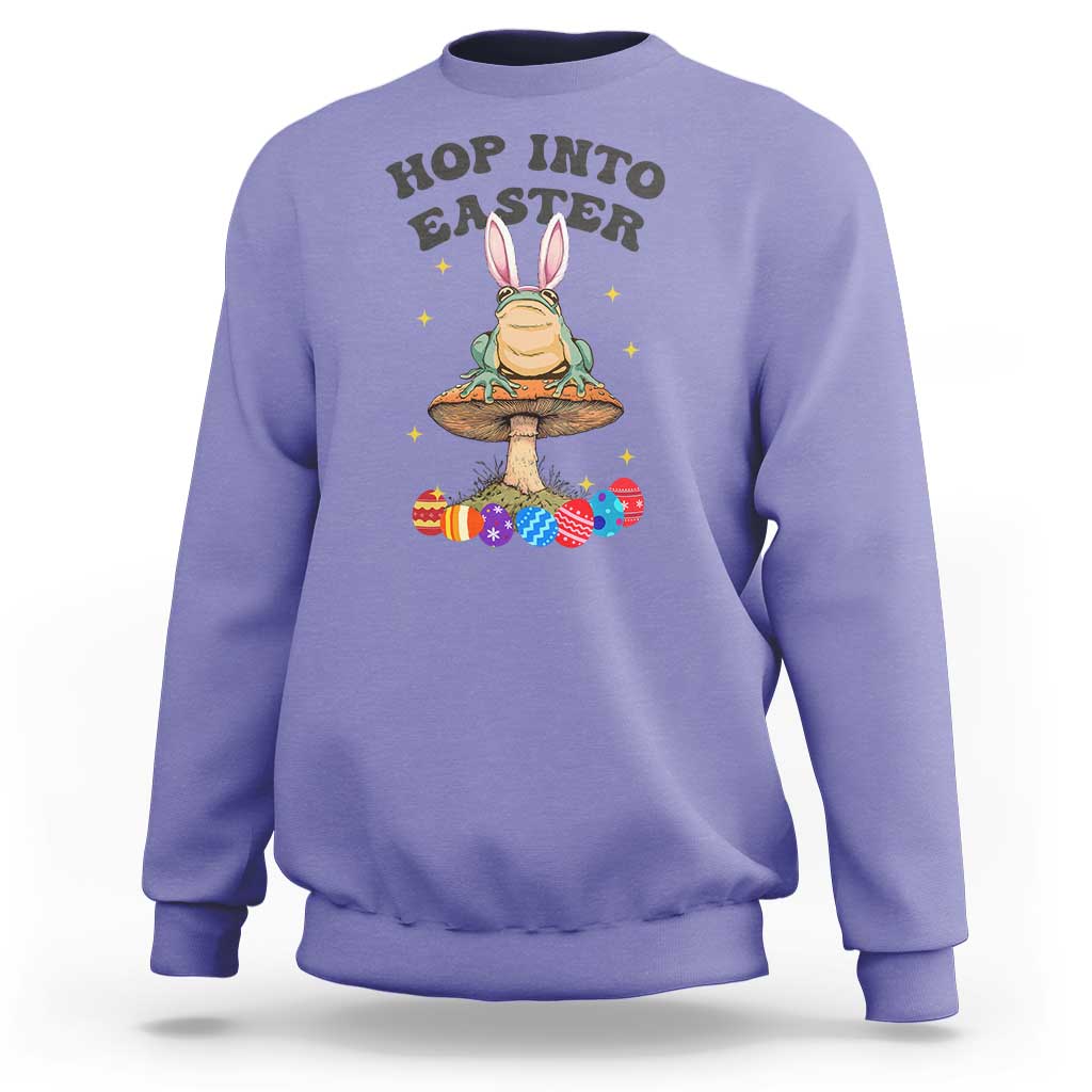 Funny Hop Into Easter Sweatshirt Easter Day Frog Bunny Egg