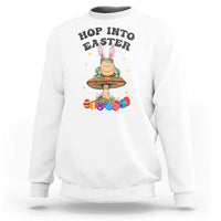 Funny Hop Into Easter Sweatshirt Easter Day Frog Bunny Egg