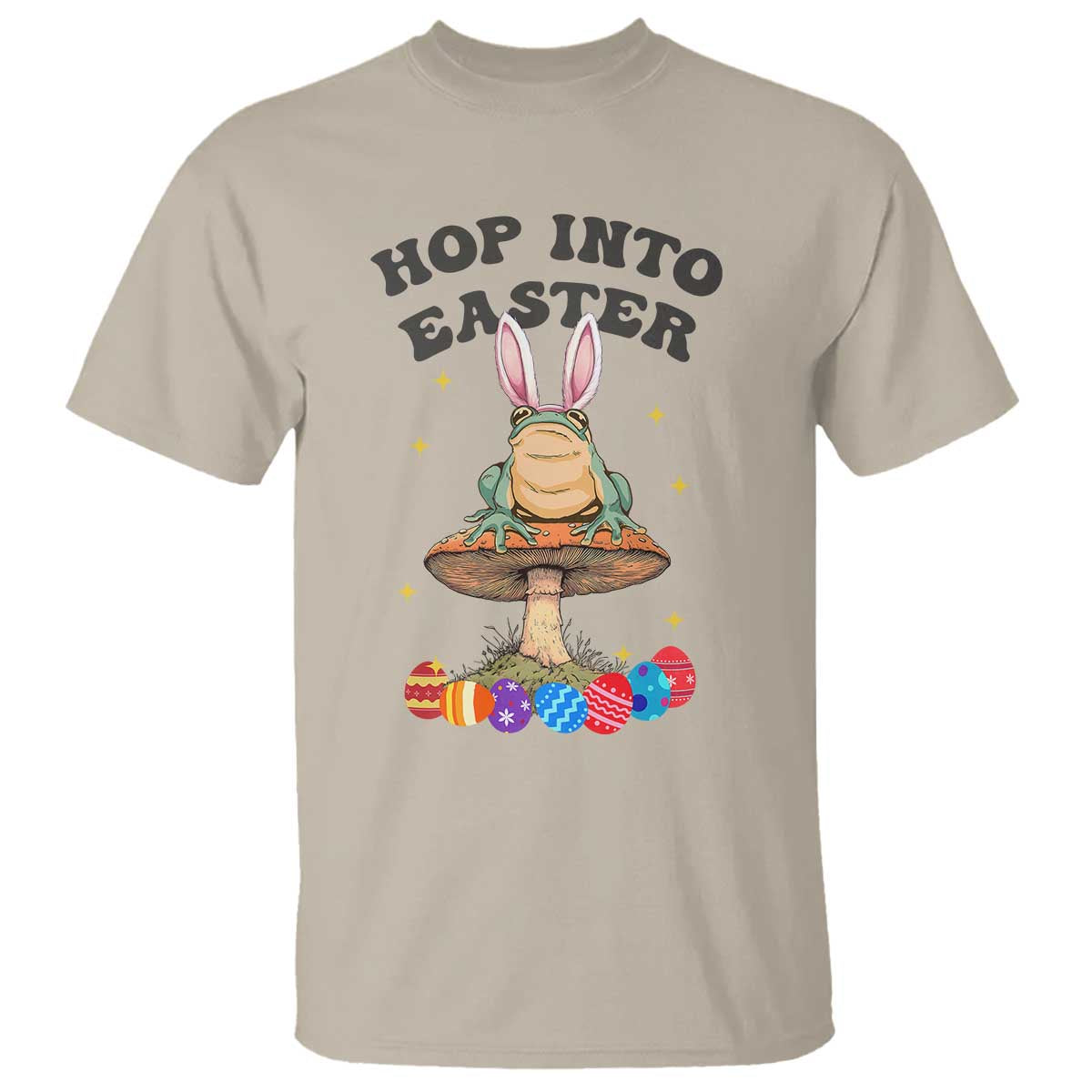 Funny Hop Into Easter T Shirt Easter Day Frog Bunny Egg