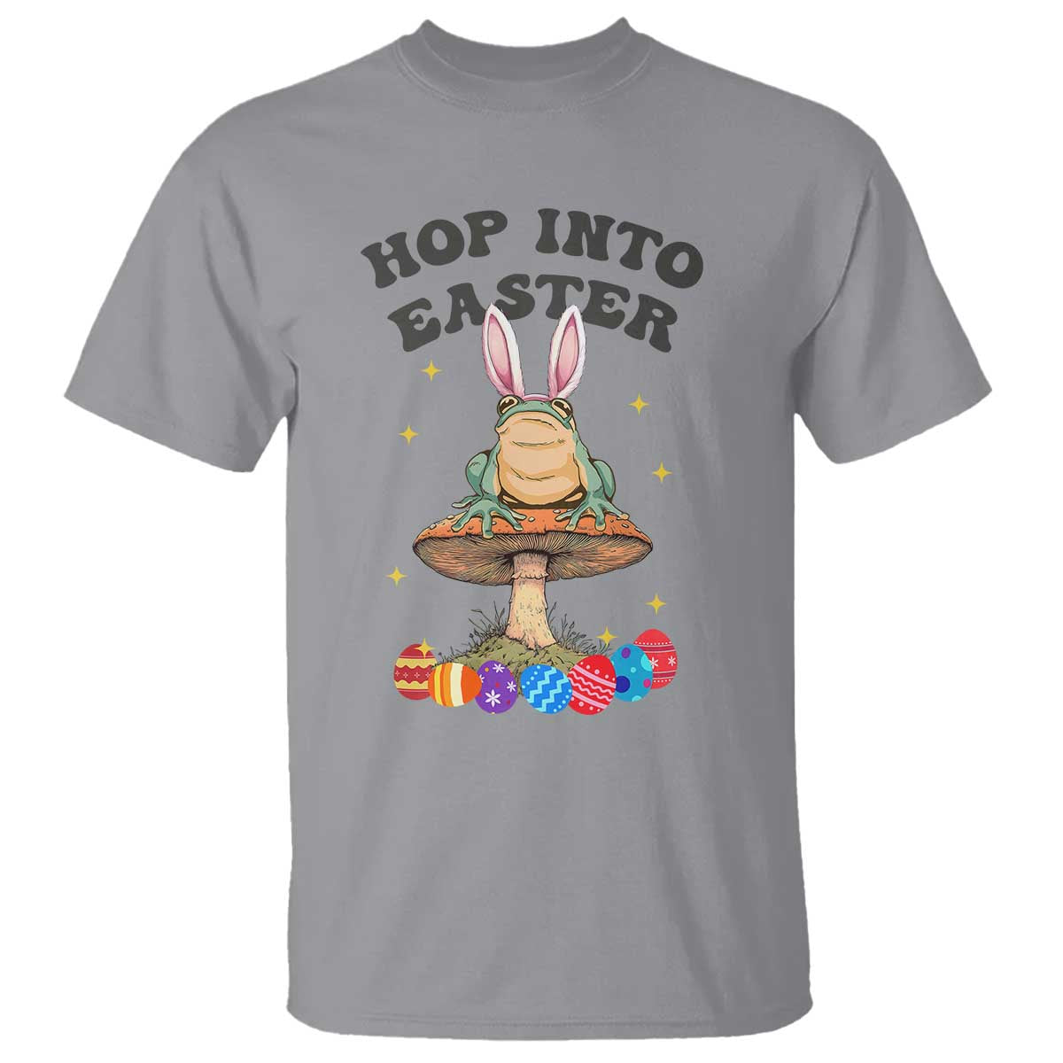 Funny Hop Into Easter T Shirt Easter Day Frog Bunny Egg