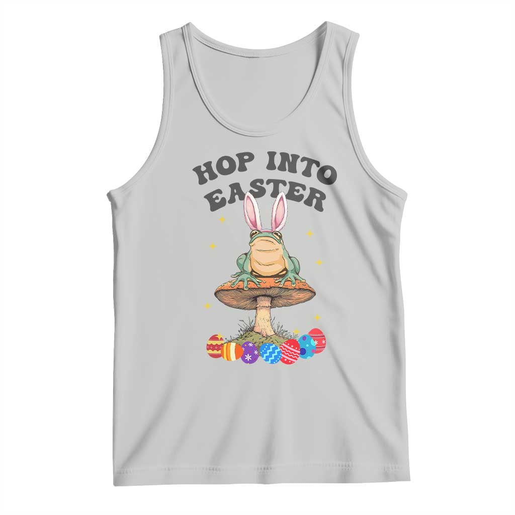 Funny Hop Into Easter Tank Top Easter Day Frog Bunny Egg