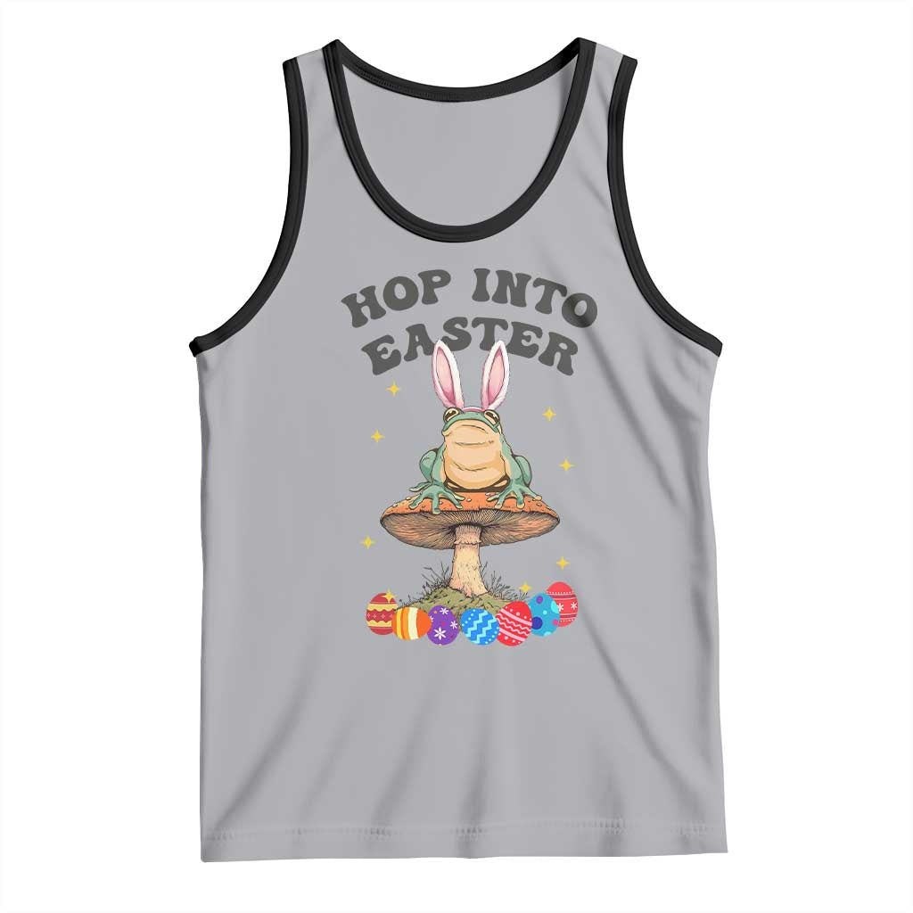 Funny Hop Into Easter Tank Top Easter Day Frog Bunny Egg