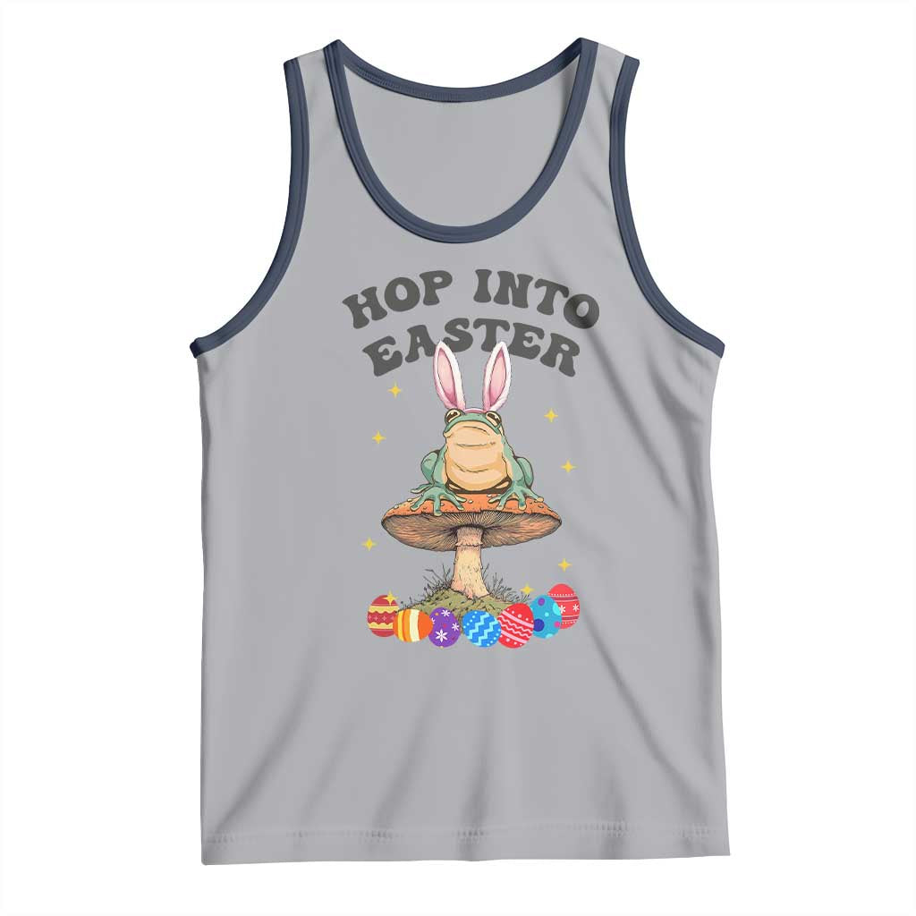 Funny Hop Into Easter Tank Top Easter Day Frog Bunny Egg