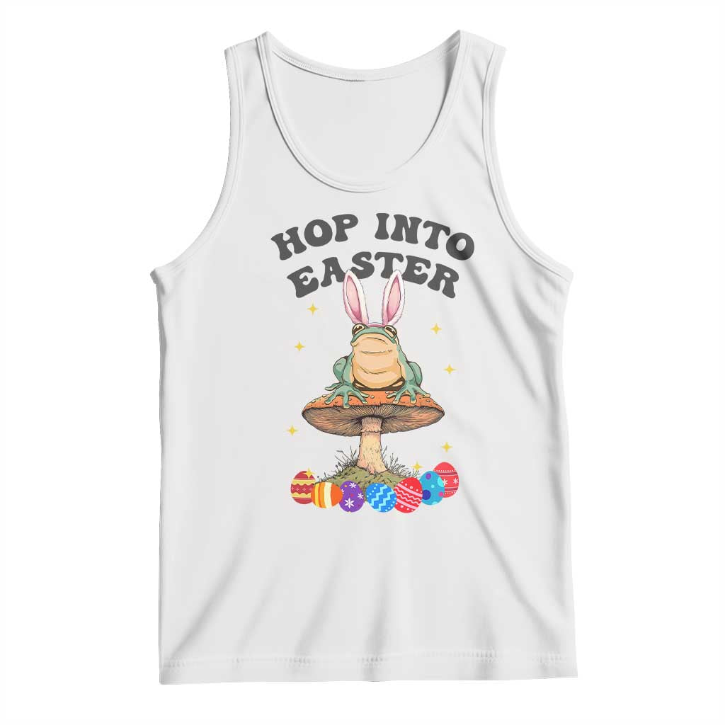 Funny Hop Into Easter Tank Top Easter Day Frog Bunny Egg
